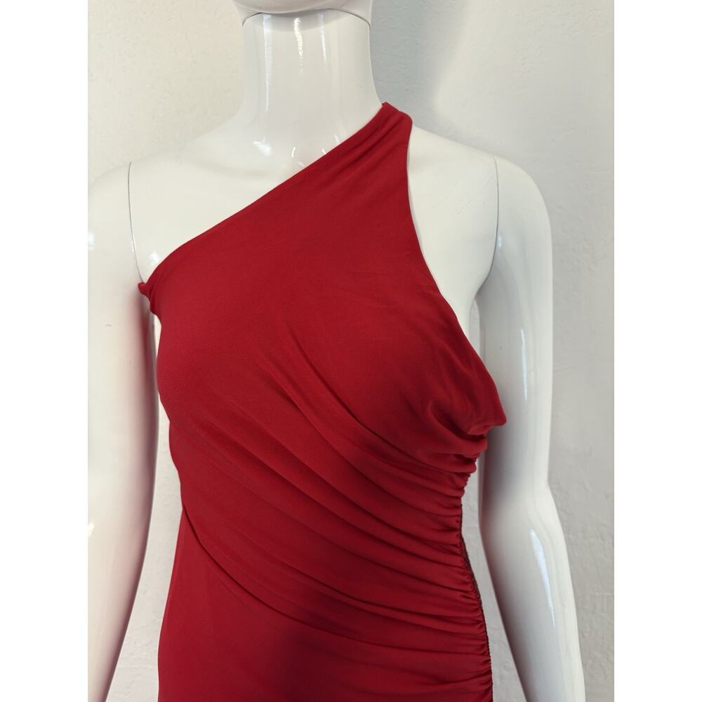 Cache Red One-Shoulder Evening Gown - image 4